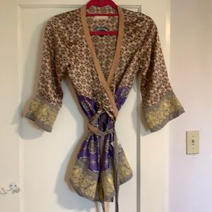 100% Silk wrap-around Bohemian kimona.